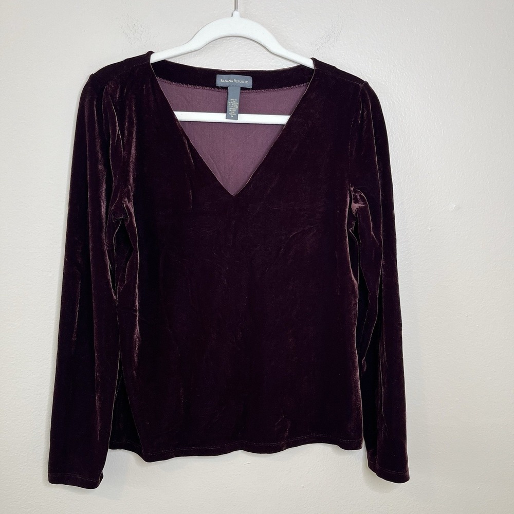 Women's Long Sleeve Shirt Espresso Chocolate Brown M‎ Velvet 90s Classic Friends